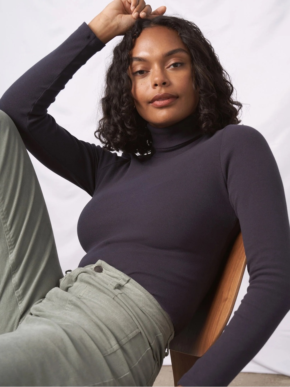 United By Blue🦋Organic Ribbed Turtleneck in Night Sky